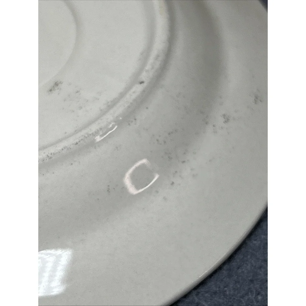 Aunt Rhody Goose Saucers Set of 3 Blue Bow Farmhouse Stoneware‎